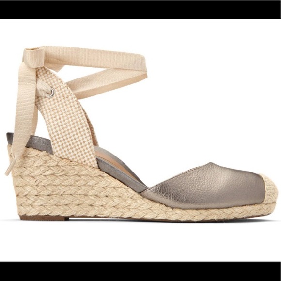 Soludos Shoes - Canvas espadrille wedge lace ankle wedge heel 9.5